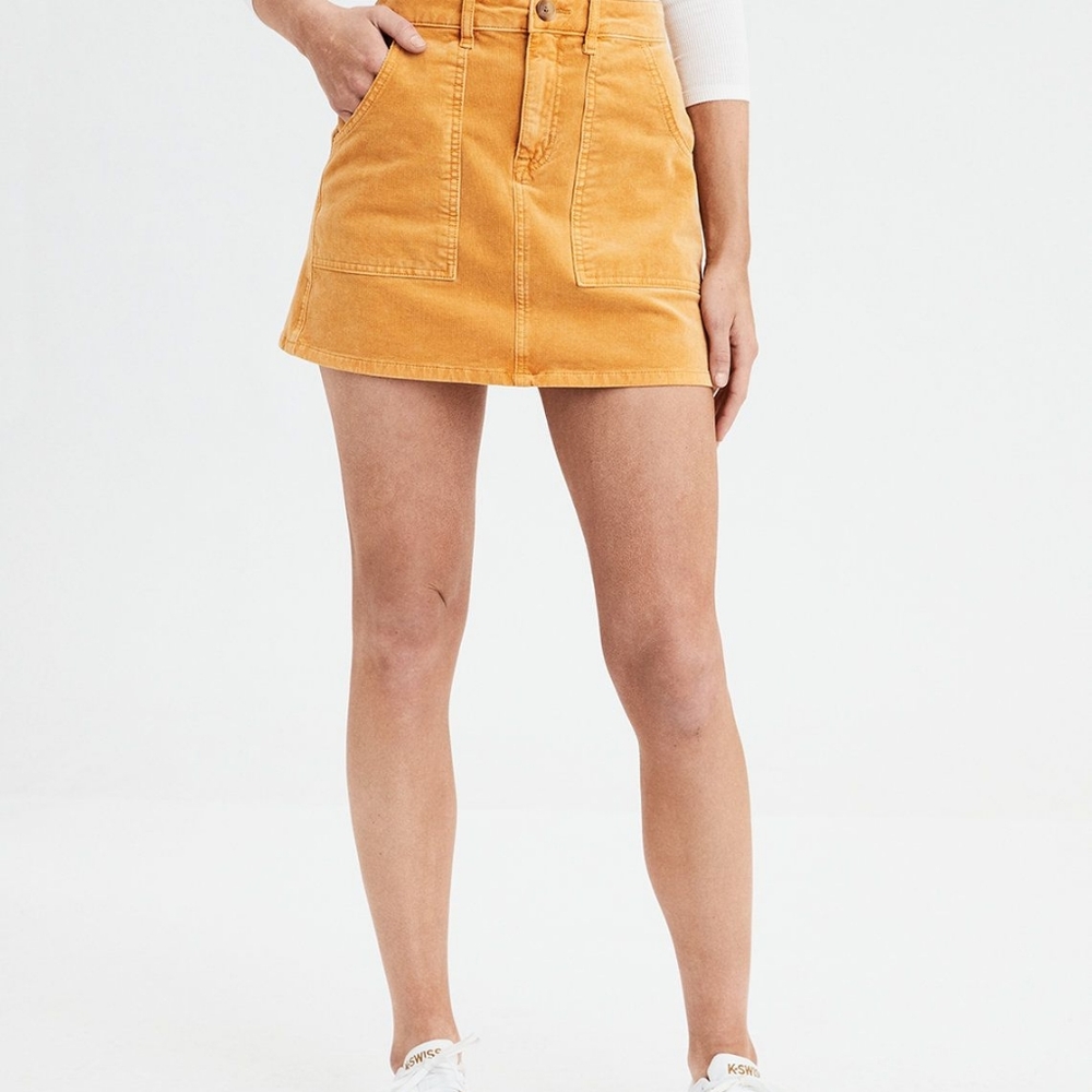 American Eagle High-waisted A-line Corduroy Skirt